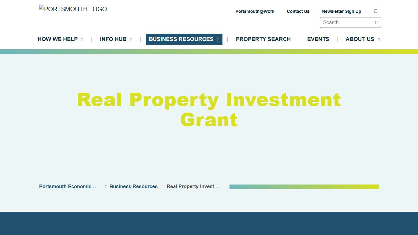 Real Property Investment Grant Portsmouth Economic Development