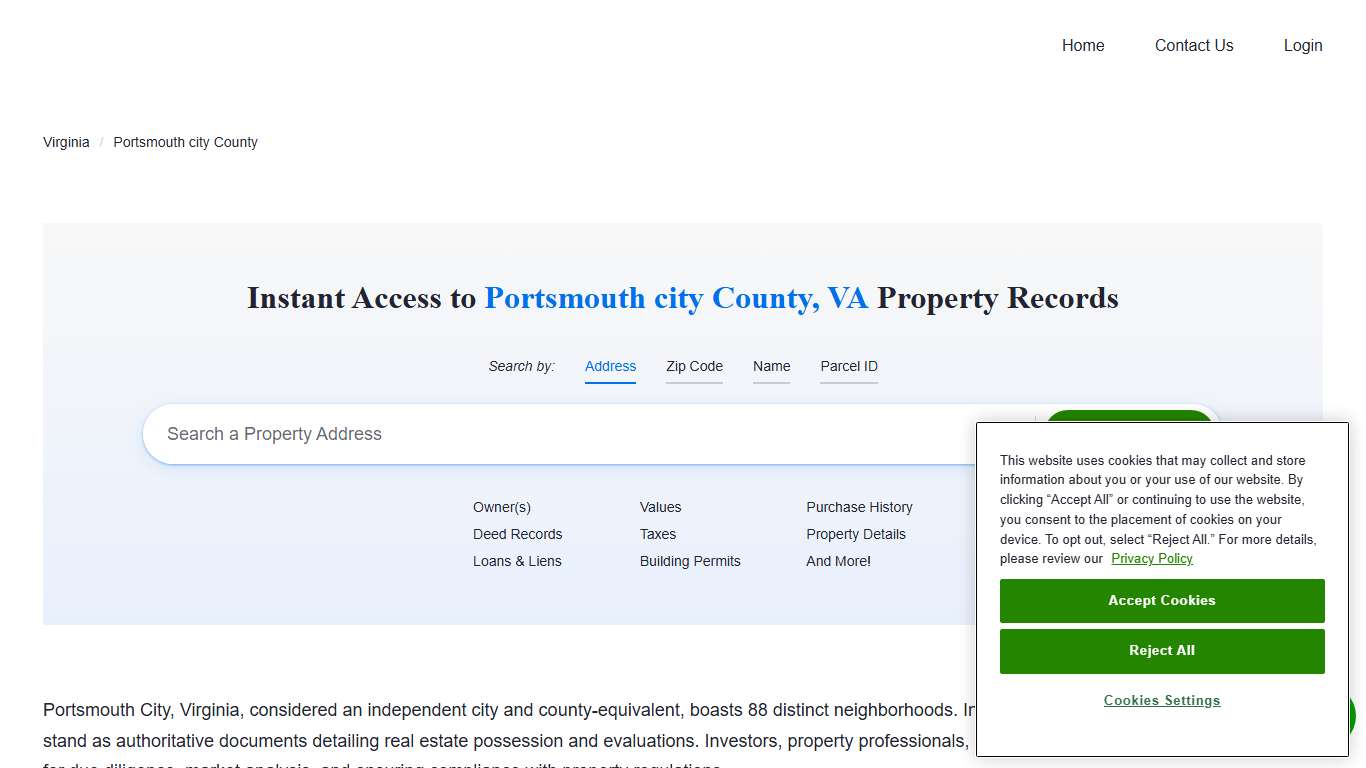 Portsmouth city County Property Records Owners, Deeds, Permits