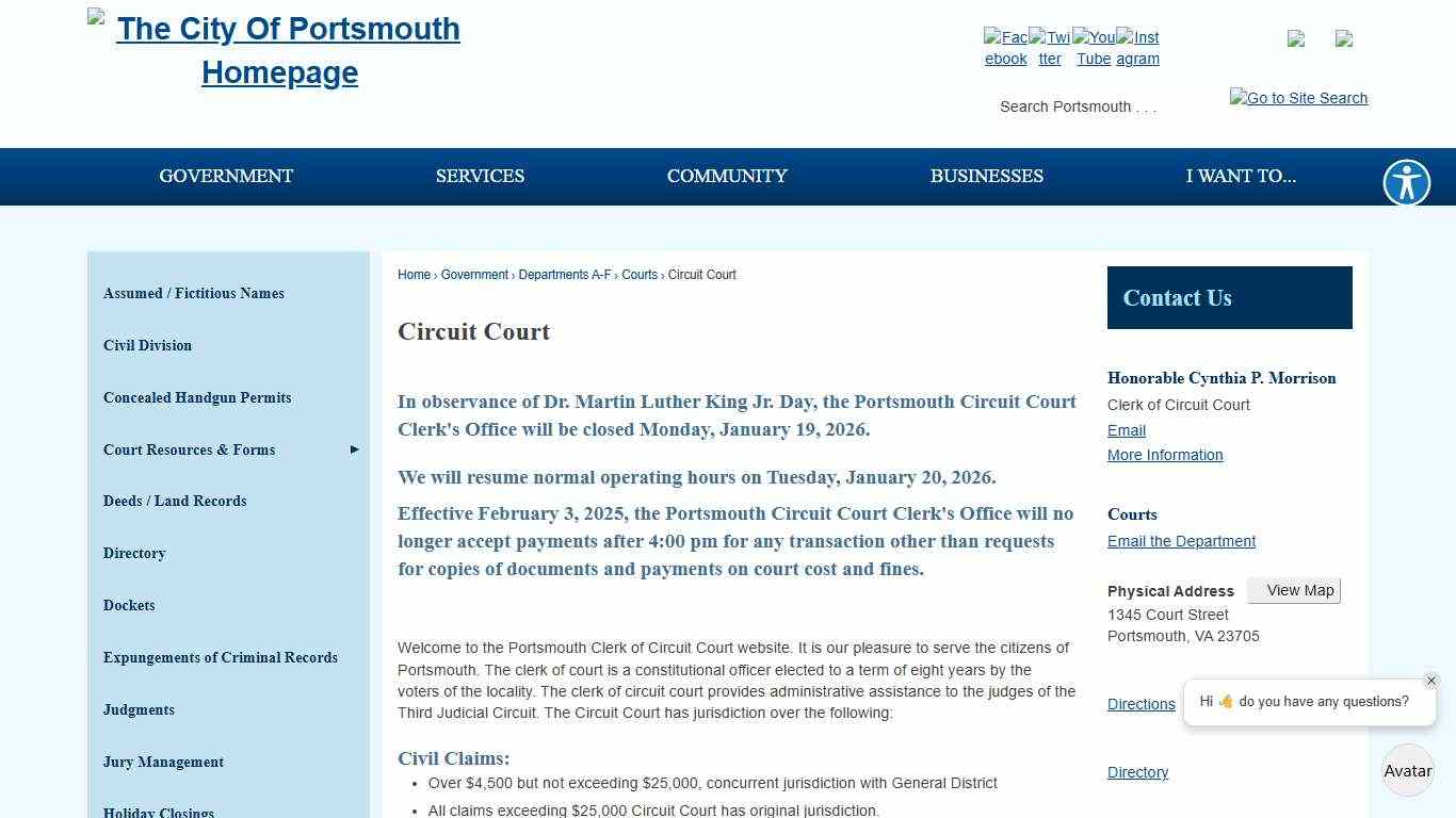 Circuit Court Portsmouth, VA